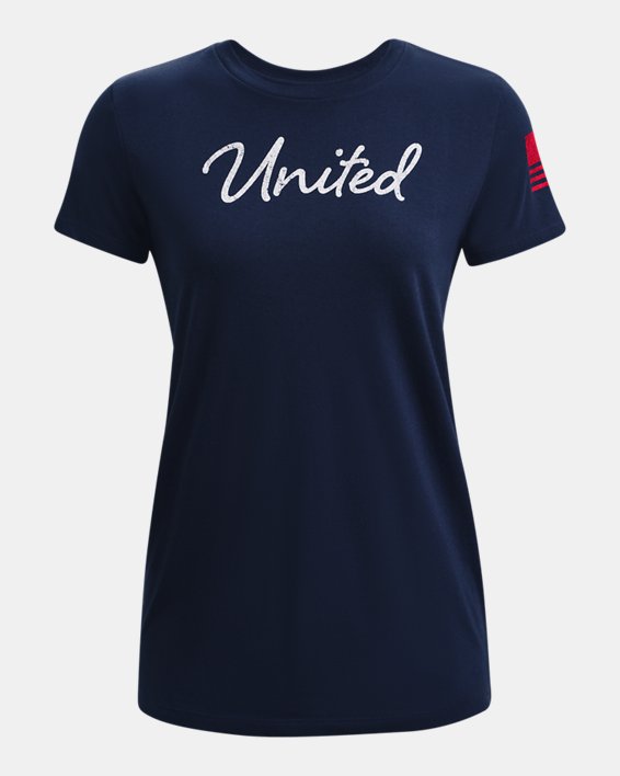 Women's UA Freedom United T-Shirt, Navy, pdpMainDesktop image number 4